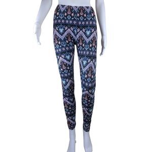 Pink Rose Small Floral Psychedelic Bohemian Jacquard Leisure Athletic Leggings